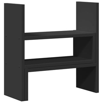 Organizador De Escritorio Ajustable Madera Negro 40x17x41 Cm Vidaxl