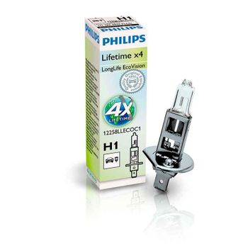 12258llecoc1 - 1 Lámpara Philips H1 Longlife Ecovision 12v55w P14,5s C1.