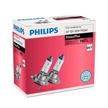 12972vpc2 - Blíster 2 Lámparas Philips H7 Visionplus 12v55w Px26d C2.