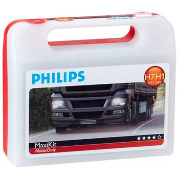 55561lkmdkm - Estuche Lámparas De Emergencia H7-h1 Philips Masterduty Maxikit 24v Camión.