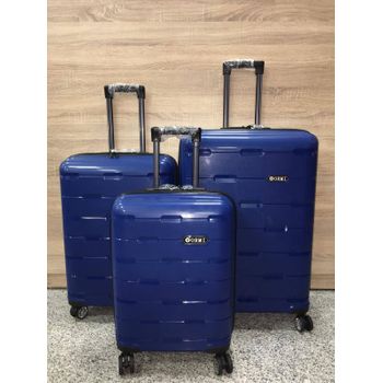 Set 3 Maletas 8 Ruedas 360º Giratorias Cierre Tsa Azul Marino