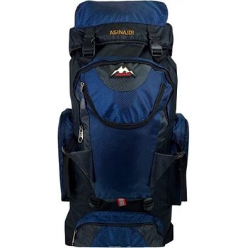 Mochila de senderismo macuto para viajes montañismo escalada camping  trekking, morral impermeable 55+10 Litros negro.