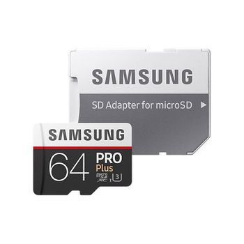 Samsung Tarjeta Microsdxc 64gb Clase 10 Uhs-i U3 Pro Plus C/adapt - 2017