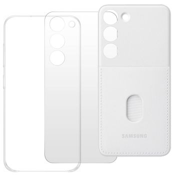 Carcasa Para Galaxy S23 Trasero Intercambiable Tarjetero Original Samsung Blanco