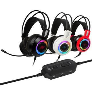 Auriculares Externos Abkoncore Ch60 Gaming Alámbricos Con Micrófono Real 7.1 Rgb Negro