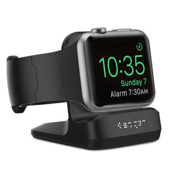 Base De Carga Para Apple Watch 38/40/42/44 Mm Night Stand De Spigen - Negra