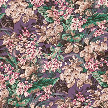 Papel De Pared Floral Morado Dutch Wallcoverings