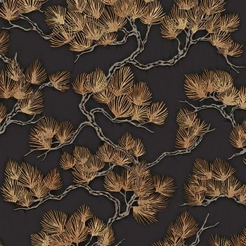 Papel De Pared Pino Negro Y Dorado Dutch Wallcoverings