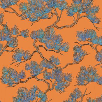 Papel De Pared Pino Azul Y Naranja Dutch Wallcoverings