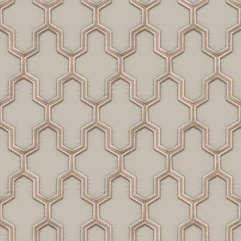 Papel Pintado Geometric Dorado Y Verde Dutch Wallcoverings