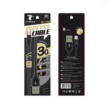 Cable Datos Lt Plus Usb Tipo-c 30cm Negro