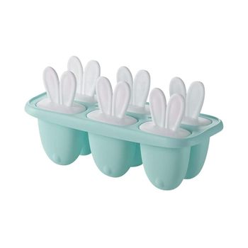 Moldes Reutilizables Para Mini Paletas, 6 Moldes Con Palitos - Azul