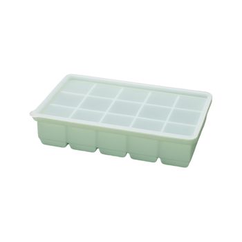 Molde De Cubitos De Hielo Flexible De Silicona De Grado Alimenticio - 15 Cuadrículas Verde