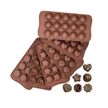 6 Moldes De Silicona Para Chocolate, Gelatina, Galletas