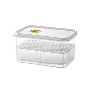 Contenedor De Alimentos Para Refrigerador, Caja De Drenaje Transparente Para Frutas Y Verduras, Mediano