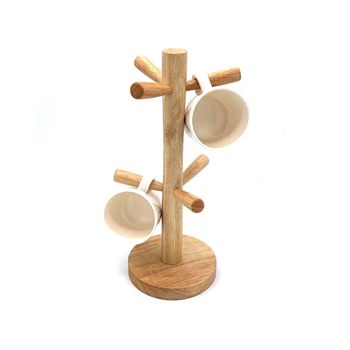 Soporte Práctico De Madera Para 6 Tazas, Para Hogar, Oficina, Café, Bar De Café, Hotel, Tienda De Tazas