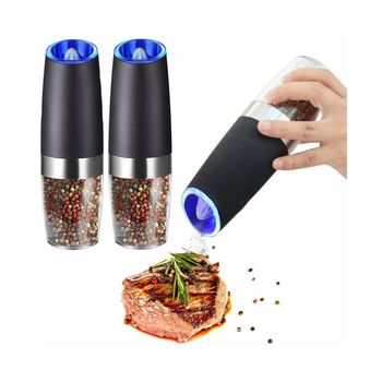 Set De 2 Molinillos Eléctricos De Sal Y Pimienta De Operación Con Una Mano, Molinillo Automático Para Especias De Cocina