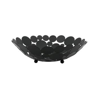 Cesta De Frutas Metálica Decorativa, Cesta De Frutas De 11.6 Pulgadas De Altura Con Soporte Redondo En Plato De Frutas