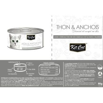 Kit Cat Atún Y Anchoas - Para Gatos - Caja De 24 Latas - 80 G