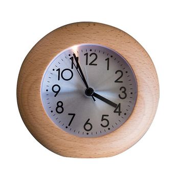 Reloj Despertador Pequeño En Forma De Huevo, Ceramarble Furni, Reloj De Escritorio Retro De Madera Luminosa Y Silencioso