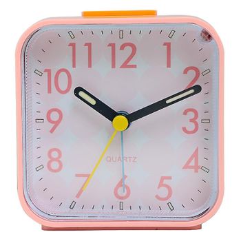 Reloj Despertador Rosa, Ceramarble Furni, Reloj Despertador Analógico Silencioso Sin Tictac, Despertar Suave