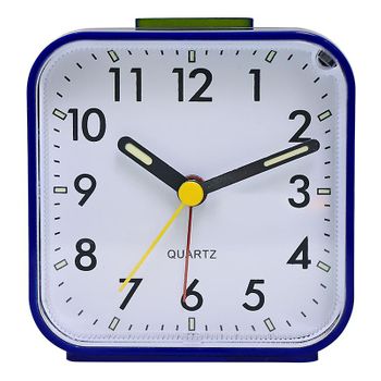 Reloj Despertador Analógico Silencioso Azul, Ceramarble Furni, Reloj Despertador Analógico Silencioso Sin Tictac Y Sonido Suave De Despertar