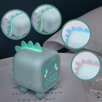 Reloj Despertador Digital Para Niños, Ceramarble Furni, Reloj Despertador De Dinosaurio Con Luz Nocturna, Temporizador De Repetición Y Temperatura