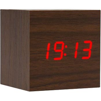 Reloj Despertador De Madera, Ceramarble Furni, Mini Reloj Digital Con Pantalla De Temperatura Y Hora