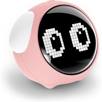 Reloj Despertador Infantil, Ceramarble Furni, Configuración Dual De Alarma Con Luz Nocturna Y Brillo Ajustable