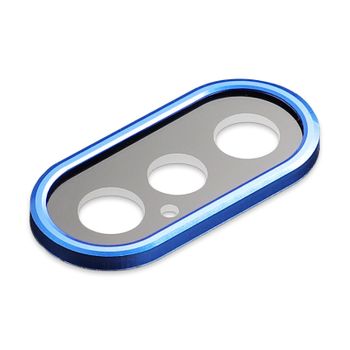 Protección De Lente De Cámara Trasera De Cristal Templado De Metal Para Iphone X - Azul