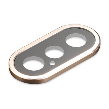 Protección De Lente De Cámara Trasera De Cristal Templado De Metal Para Iphone Xs Max - Oro