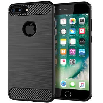 Funda Protectora Suave Duradera Para Apple Iphone 8 Plus - Negro