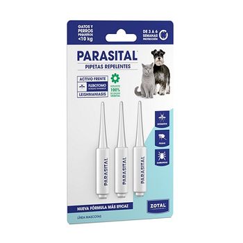 Parasital Blister 3 Pipetas 1,25 Ml Para Perros Pequeños Y Gatos Contra Parásitos Externos
