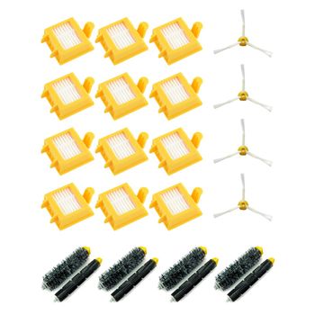 Pack Para Roomba Serie 700: 12 Filtros, 4 Pack De Cepillos Centrales Y 4 Cepillos Laterales