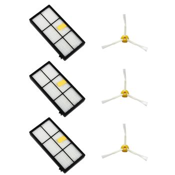 Pack Para Roomba Series 800 Y 900: 3 Filtros Y 3 Cepillos Laterales