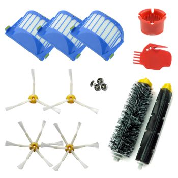 Pack Pro Para Roomba Serie 600: 3 Filtros, 1 Pack De Cepillos Centrales, 2 Cepillos Laterales, 2 Cepillos Mejorados Y 2 Herramientas De Limpieza.