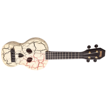 Mahalo Calavera Blanco Ukelele Electrificado