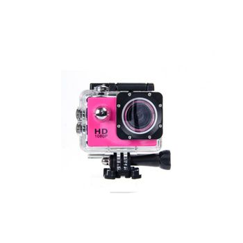 Camara Deportiva 2" Full Hd 1080p Sumergible Acuática 30m Accesorios Rosa