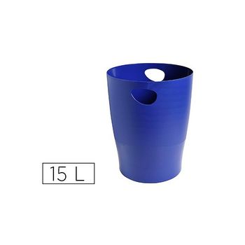 Papelera Plastico Exacompta Ecoblack Azul 15 Litros