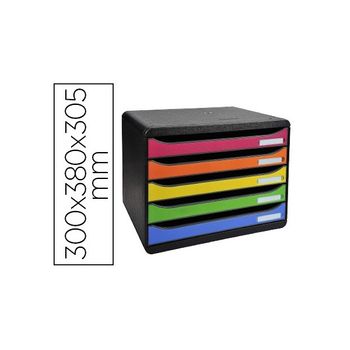 Fichero Cajones Sobremesa Exacompta Big-box Plus Apaisada Iderama Arlequin 5 Cajones Multicolores