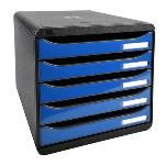 Exacompta Modulo 5 Cajones A4 Negro / Azul Brillante 3097279d