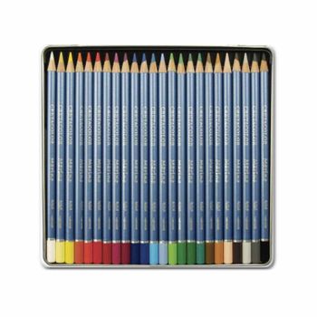 Set De 24 Lápices De Colores Acuarelables - Caja Metálica - Marino