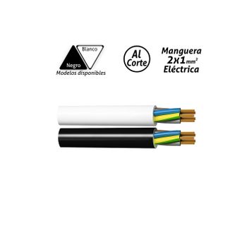 Manguera Eléctrica 2x1mm2 Negro H05w-f  Negro H05w-f