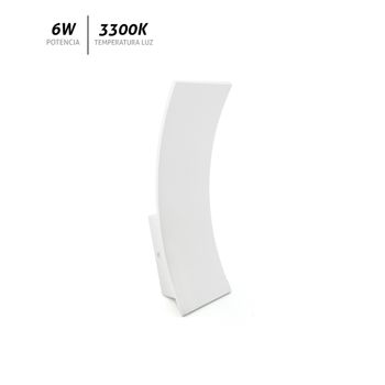 Aplique De Pared Blanco Curvado 6w 3300k