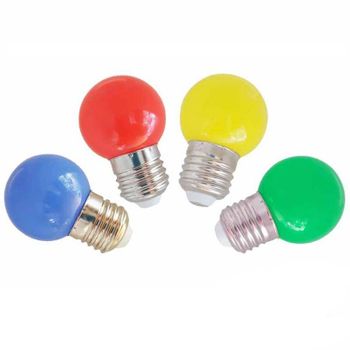 Bombilla Led Esferica Mate 1.5w E27 Colores Rojo  Rojo