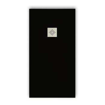 Plato De Ducha Pizarra Pure Negro  70x120 Cm Rejilla Acero Inox.