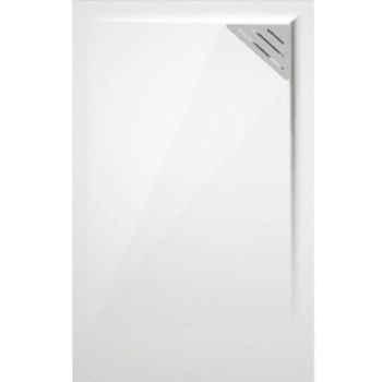 Plato De Ducha Resina Trinity Blanco  70x110 Cm Rejilla Derecha