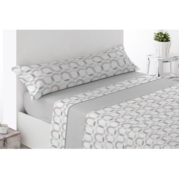 Juego De Sábanas 3 Piezas Estampado Miracle Home Acari Cama 150 Cm Gris