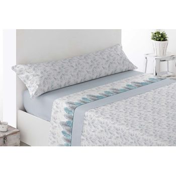 Juego De Sábanas Tela Estampado Miracle Home Tudela Cama De 90 Cm Gris