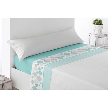 Juego De Sábanas Tela Estampado Miracle Home Ribas Cama De 135 Cm Verde